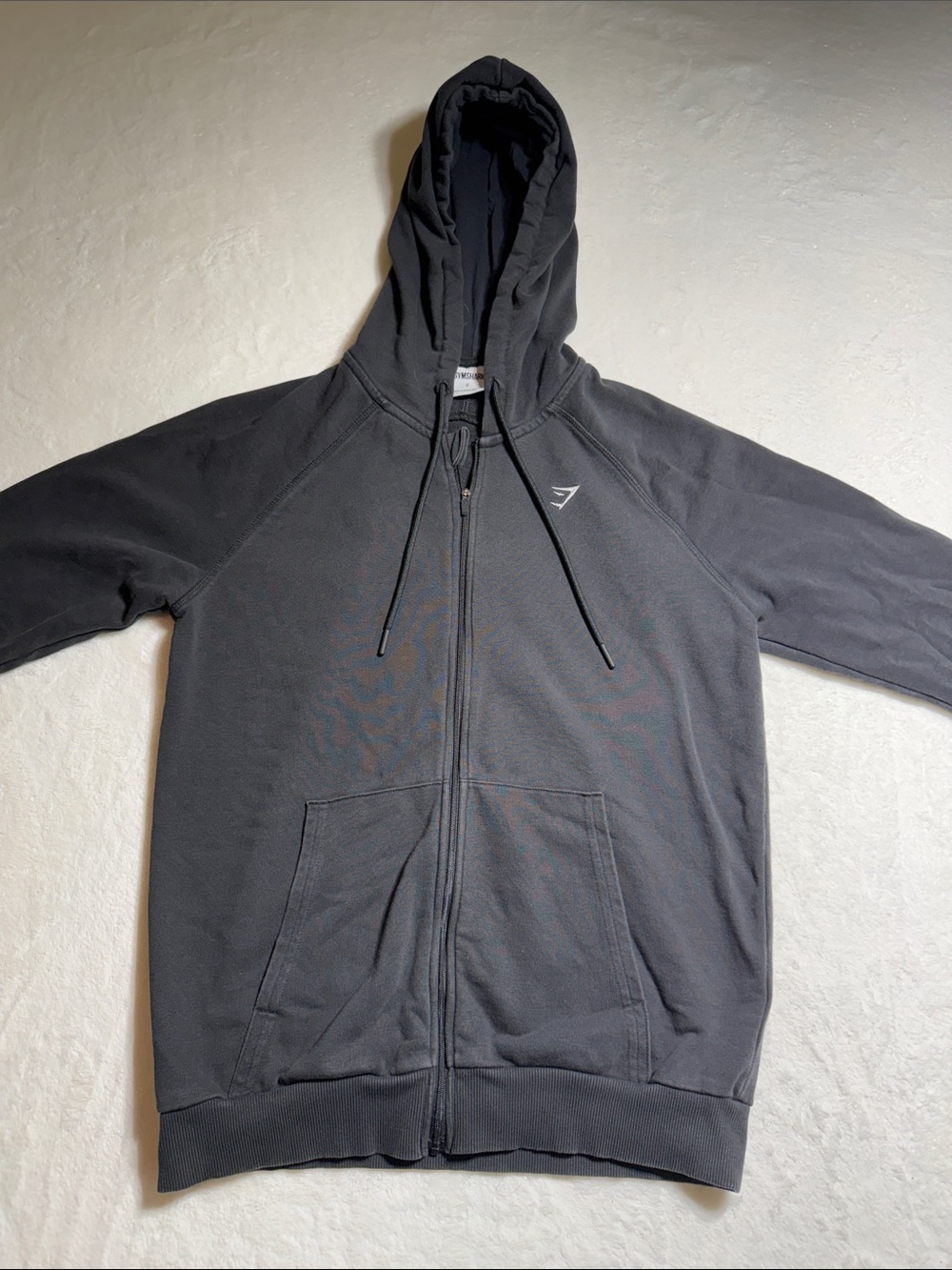 Gymshark Black Zip-Up Hoodie with Subtle Logo
